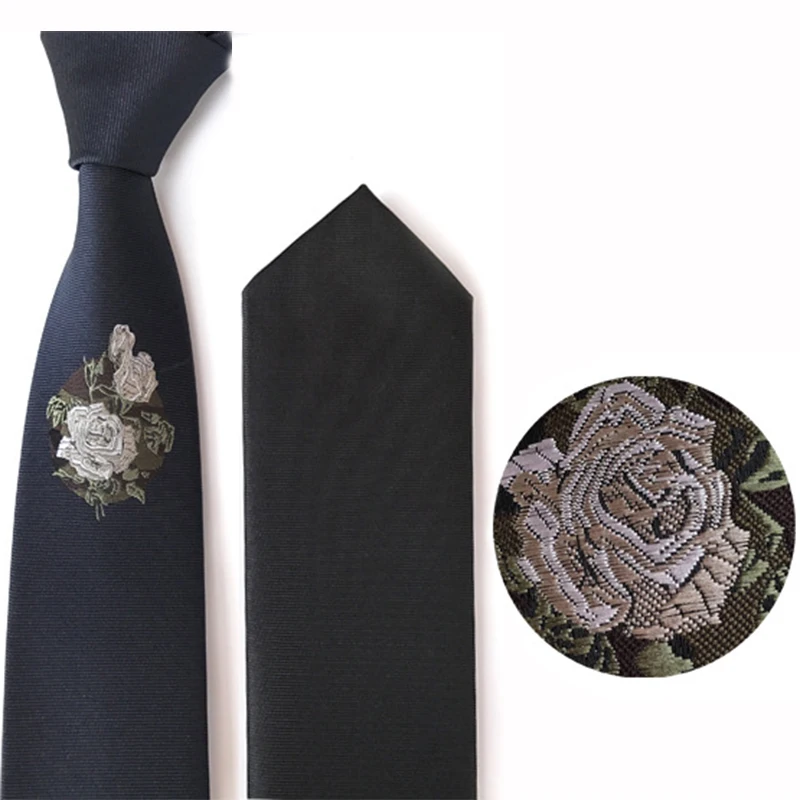 GUSLESON Klassische für Männer Dünne 6cm Seide Blume Krawatte Rot Blau Schwarz Hochzeit Krawatte für Mann Hochzeit Party Business geschenk