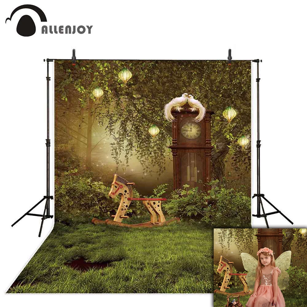 Allenjoy spring photophone forest night trojan grass easter kids baby shower birthday backdrop background studio photography