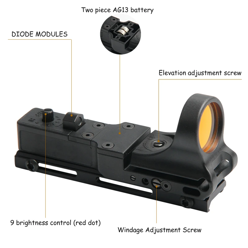 Imagem -05 - C-mais-red Dot Visão Aluminum Scope Picatinny Rail Optics Hunting Scope ex 182 Element Seemore Railway Reflex 20 mm