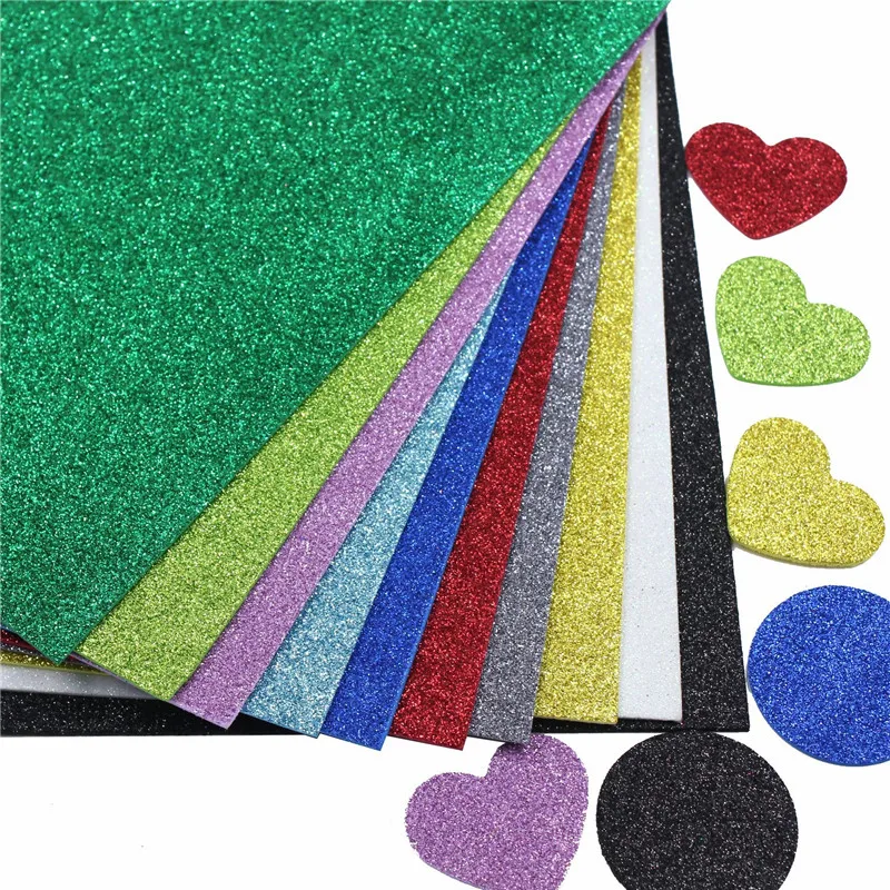 10 Sheets/bag 20X30 Cm Glitter Foam Paper Sparkles Paper for Kid\'s Handcraft Craft Paper-Cut Scrapbook Material Decoration Paper