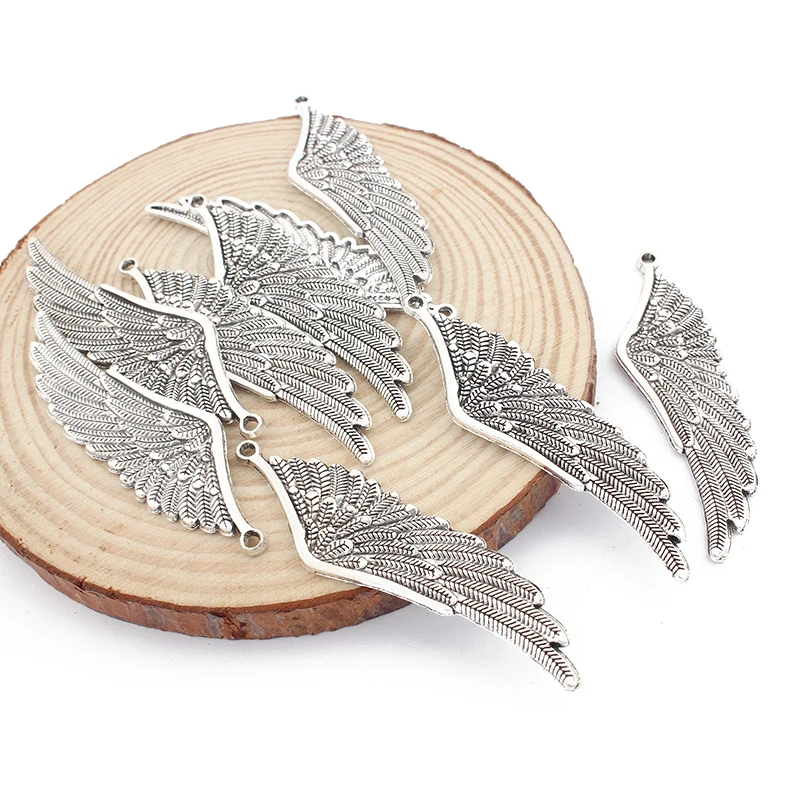 10pcs Angel Eagle Bird Feather Wings Charms Pendant Necklace Jewelry Findings DIY Craft  Accessories