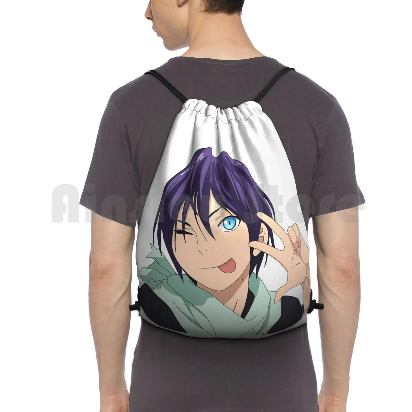 

Yato Backpack Drawstring Bag Riding Climbing Gym Bag Anime Manga Yato Noragami Noragami Aragoto Stray God Peace