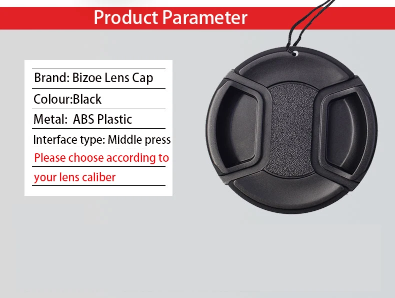 Bizoe 72Mm Camera Lensdop Lensdop Voor Canon 18 200 72Mm Diafragma