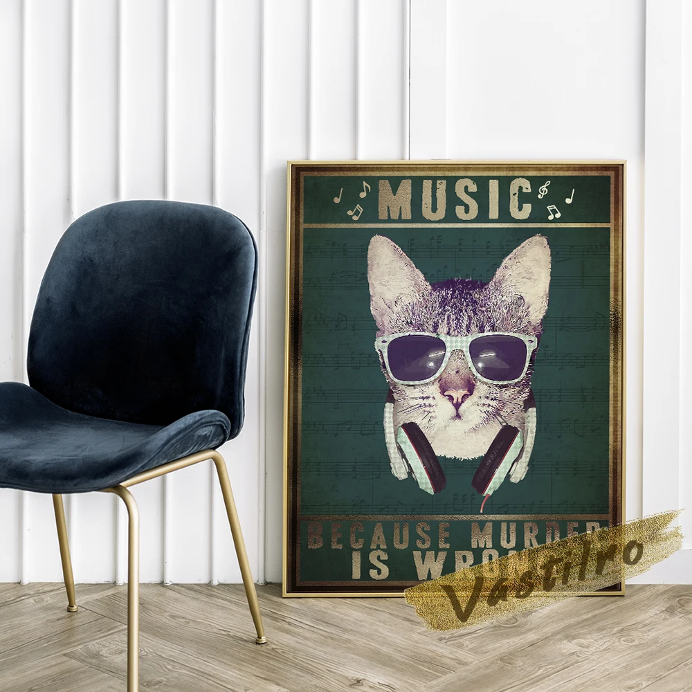 Social Big Funny Poster Music Kuso Cat Comical Wall Hanging Art Prints Quirky Housewarming Gifts Home Room Decor Canvas Painting