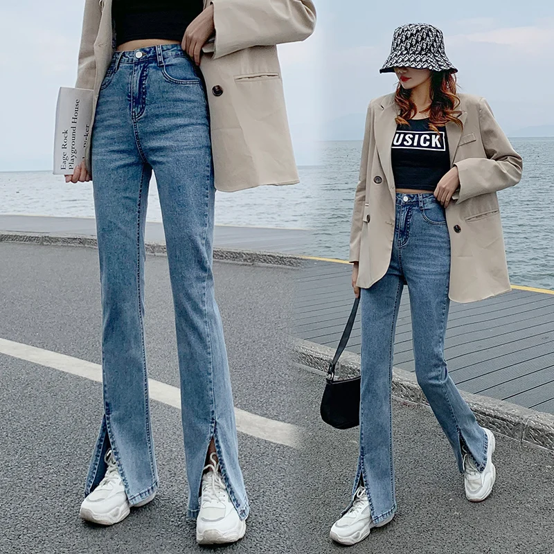 

GUUZYUVIZ Black Loose Split Mom Jeans Woman Denim Pants High Waist Jeans Trousers Women Jean Taille Haute Femme