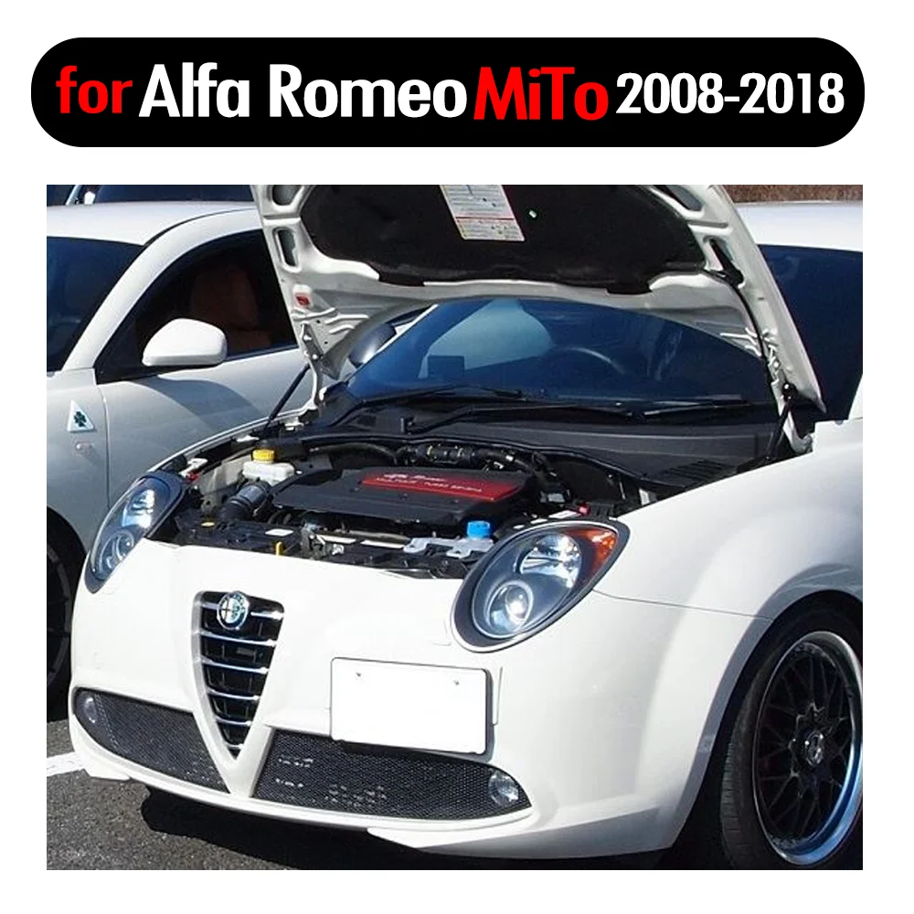 Dla Alfa Romeo MiTo 2008-2018 przednia maska kaptur zmodyfikuj siłowniki pneumatyczne amortyzator sprężynowy z włókna węglowego wspornik podnośnika