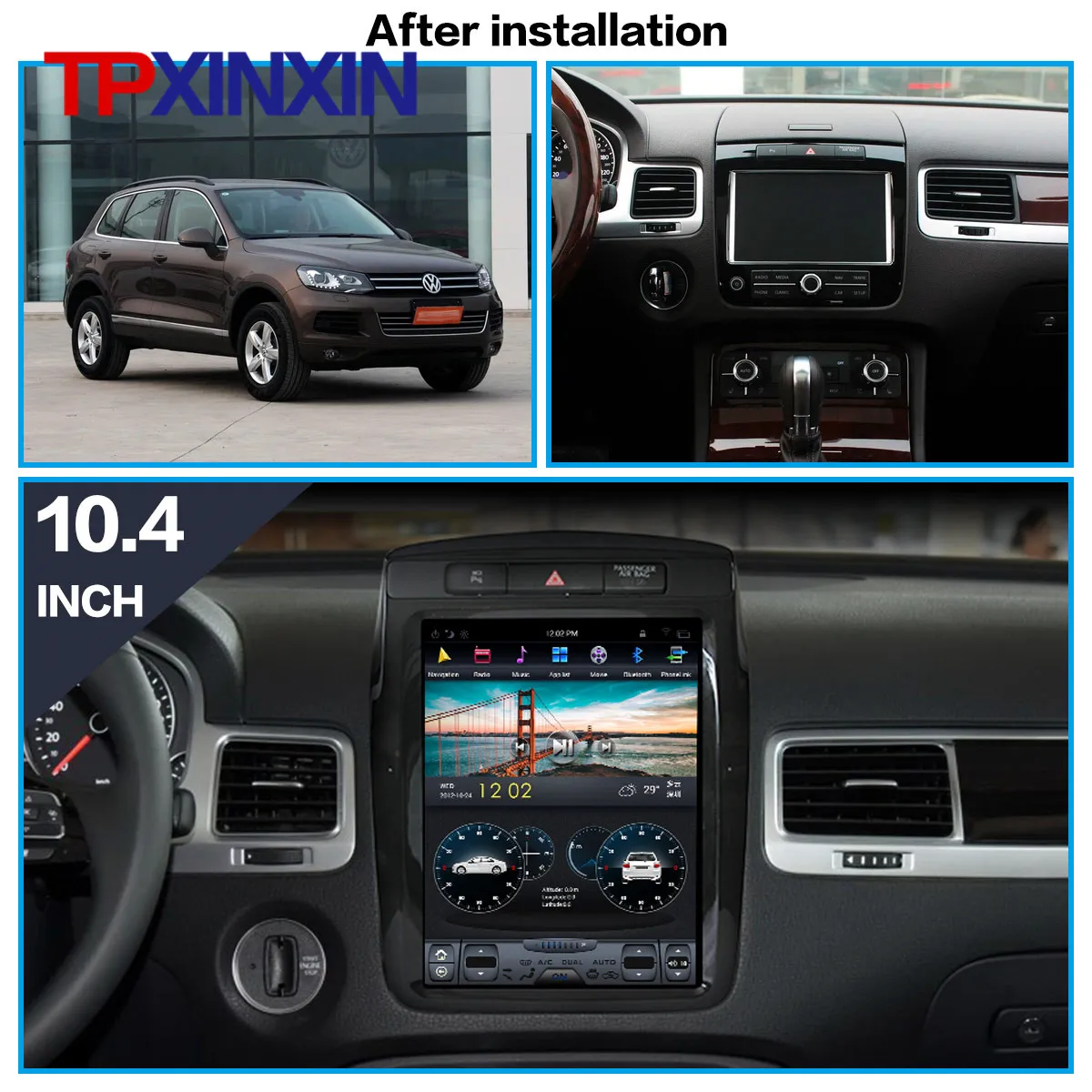 

Android 9.0 PX6 For Volkswagen Touareg 2010 2017 GPS Car Navigation Carplay Auto Radio Stereo Video Multimedia Player Head Unit