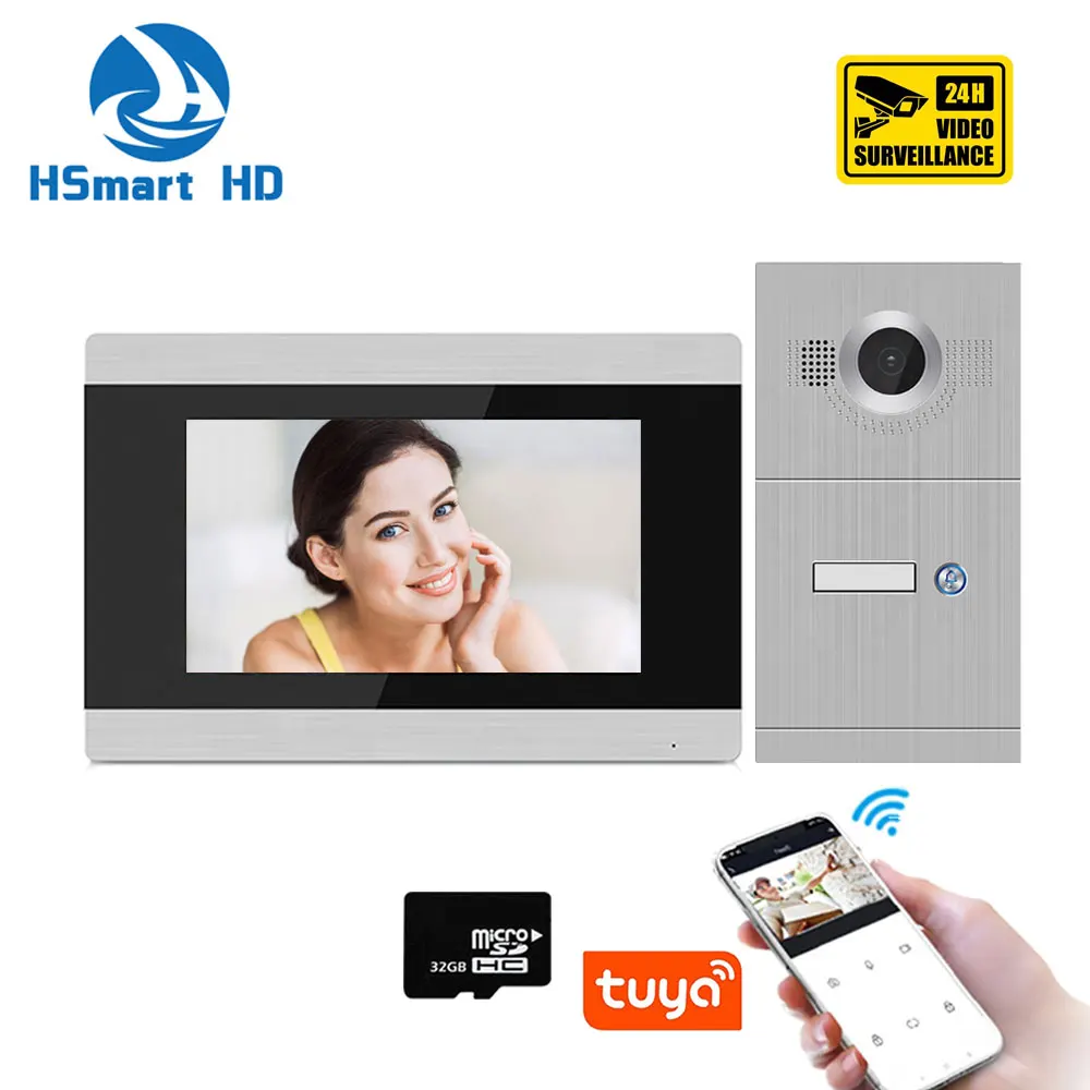 7 INCH Touch Screen WIFI IP Smart Video Door Phone Intercom System Support  APP Remote Unlock With Motion Detection