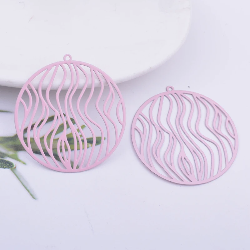 30 Stück Ab6568 35*37mm Filigrane Runde Anhänger für DIY-Schmuck- und Ohrringherstellung – Detail 5