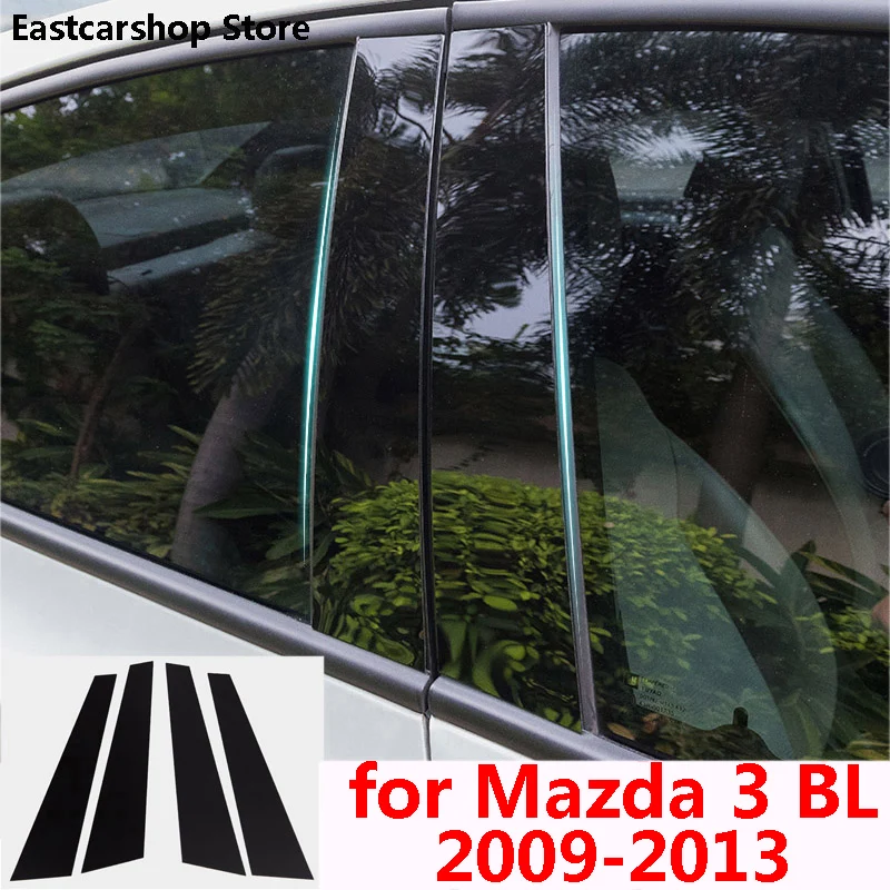 

For Mazda 3 BL Axela 2013 2012 2011 2010 2009 Car Door Window Central Middle Column B C Pillar PC Stickers Cover Sedan Hatchback