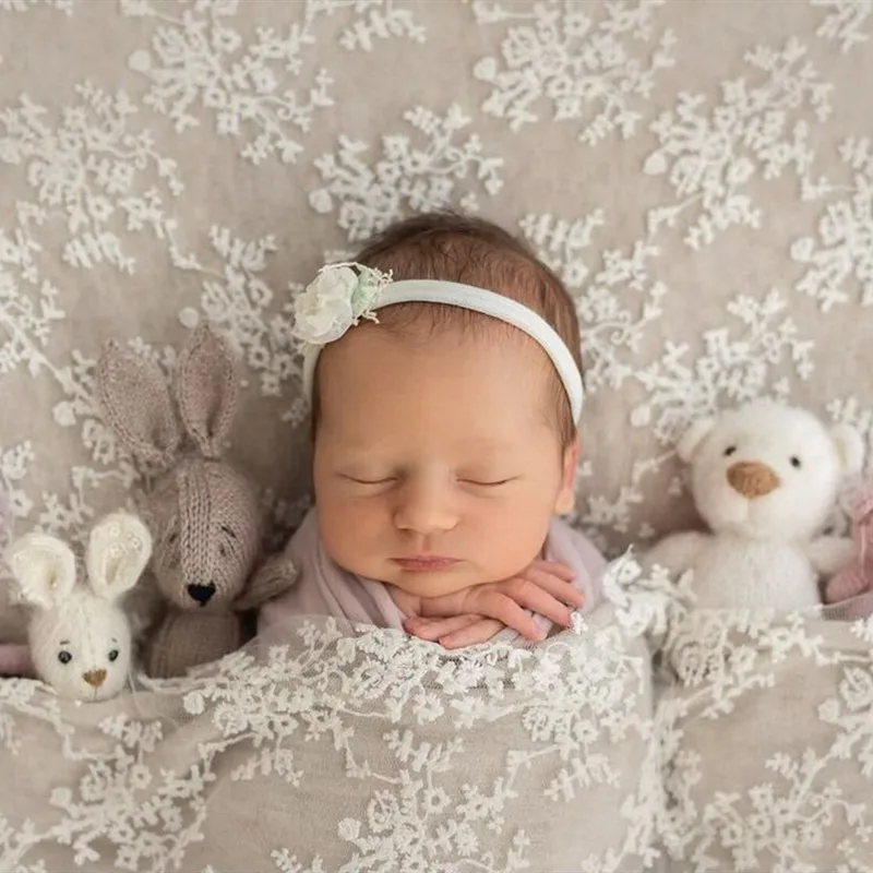 2027 Newborn Lace Fabric Photography Props, Floral Cover Fabric Photo Props