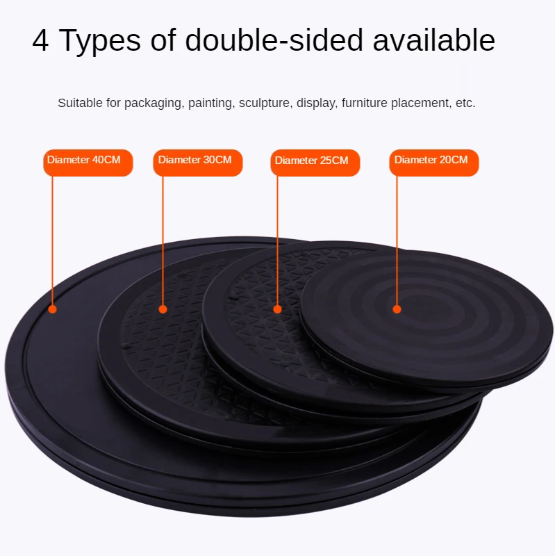 

8-12 Inch Heavy Duty Rotating Swivel Steel Ball Bearings Stand for Monitor TV Turntable Lazy Susans Black Round Shape