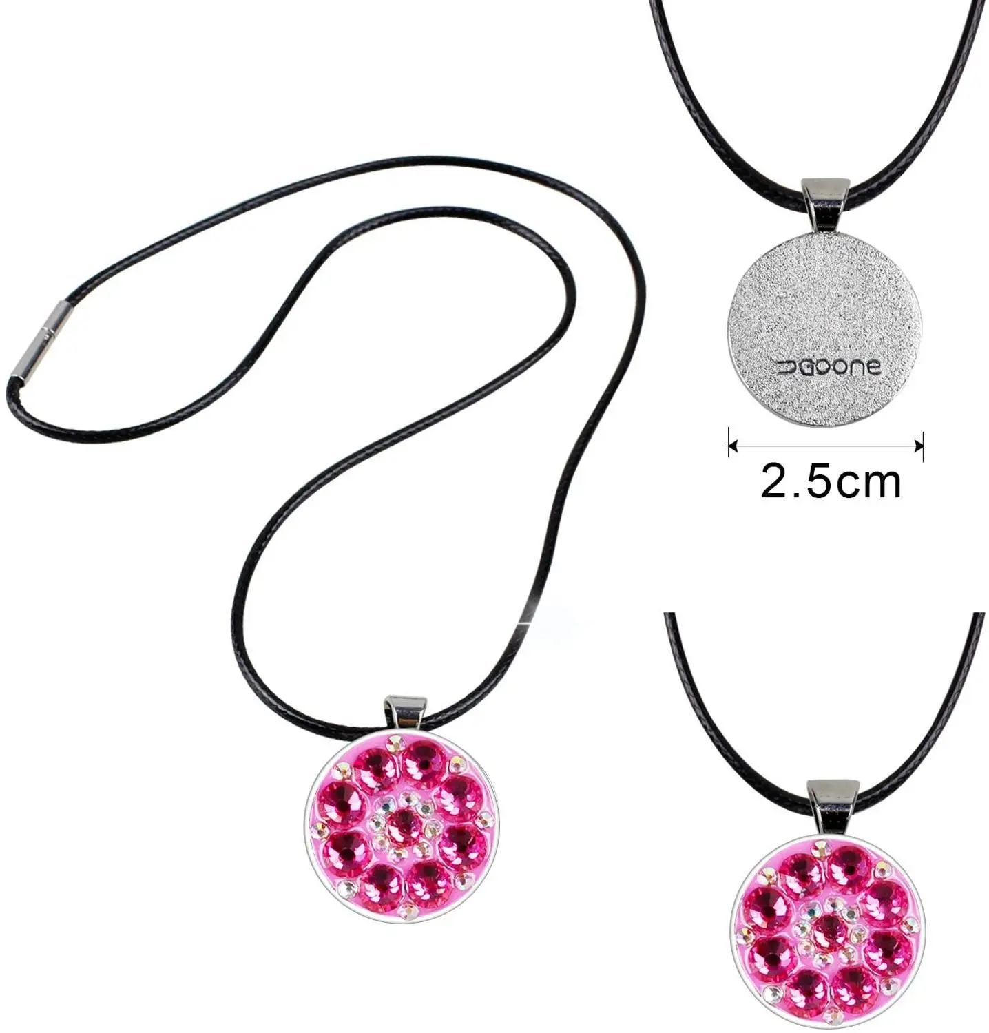 Kofull – marqueur de balle de Golf en cristal, avec collier de Golf pour dames/filles, cadeau de Golf et accessoires de Golf, 3 couleurs au choix