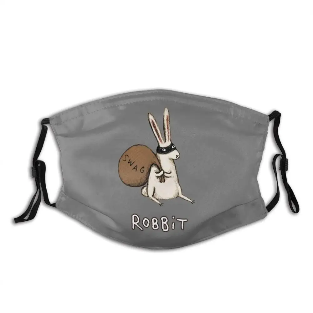 

Robbit Print Washable Filter Anti Dust Mouth Mask Robbit Rabbit Rob Steal Borrow Swag Burglar Criminal Convict Naughty Pun