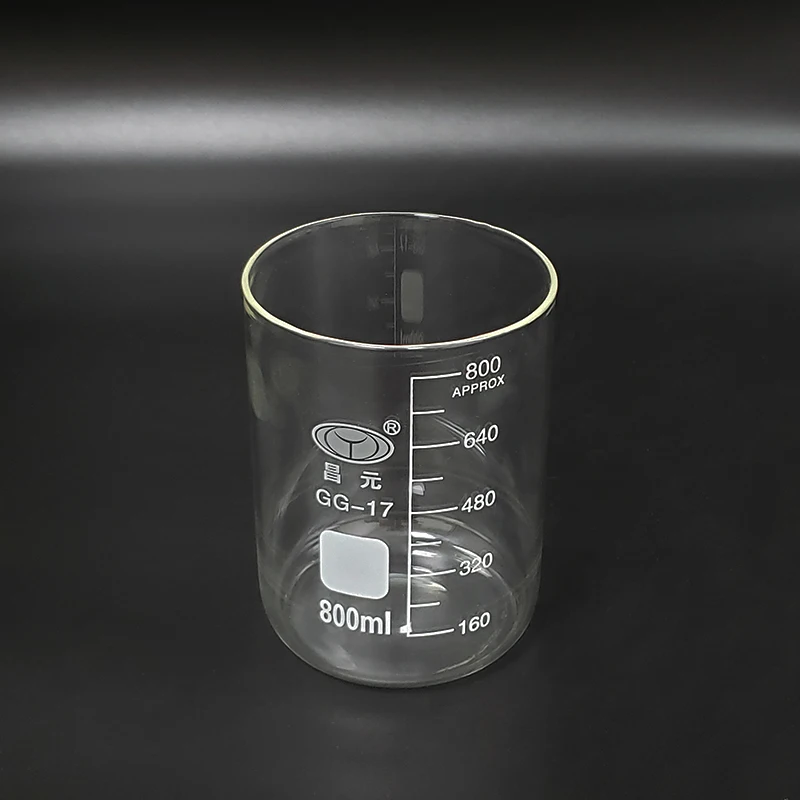 CHANGYUAN Beaker in low form without spout, Capacity 800ml, Outer diameter=100mm, Height=120mm, Laboratory beaker