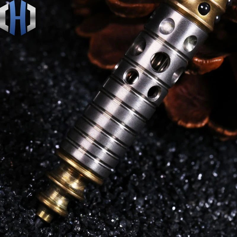 Hole Tactical Pen Titanium+Brass Bolt Outdoor Broken Window Self-defense Pen Multi-function Personality EDC Pen