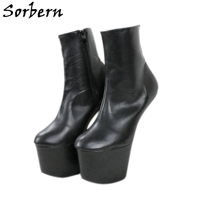 Sorbern Hoof Heels Ankle Boots For Womens Black Matte Unisex Night Club Boot Drag Queen Lady Gaga Shoes Multi Colors