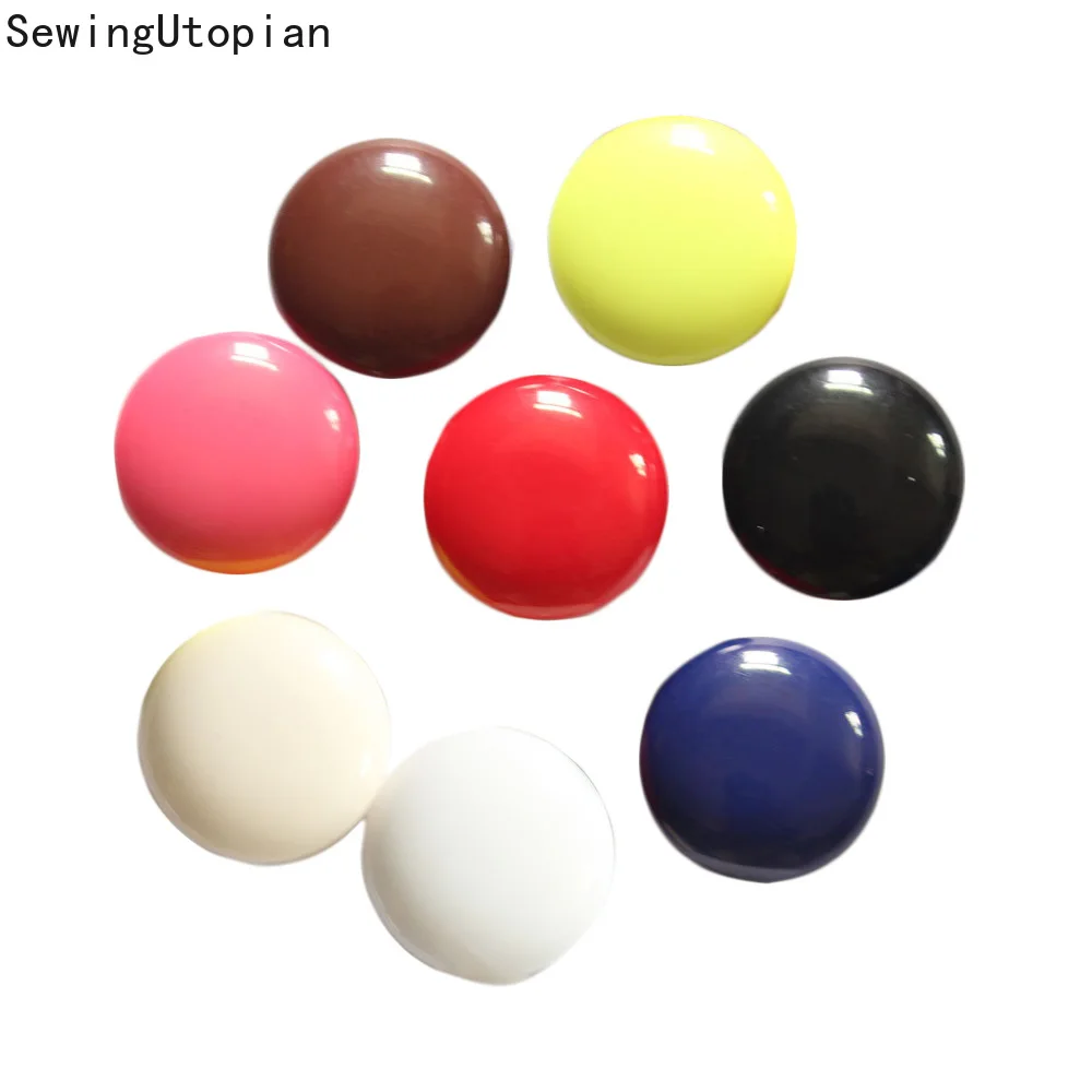 100PCS 10mm 12mm 15mm Mixed Round Resin Buttons Clothing Flatback Cabochon Scrapbooking Crafts Sewing Decoration Accessories