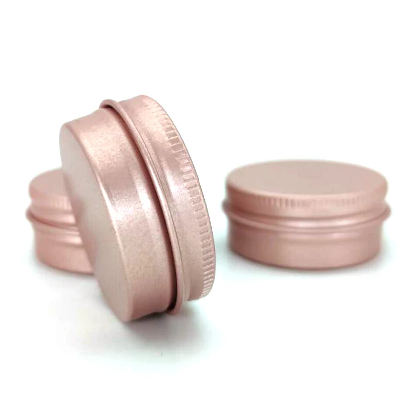 50/100pcs/lot 15g aluminum jar rose gold color Metal Empty Cosmetic Care Eye Cream Lip Balm Gloss Packaging 15g aluminum tin