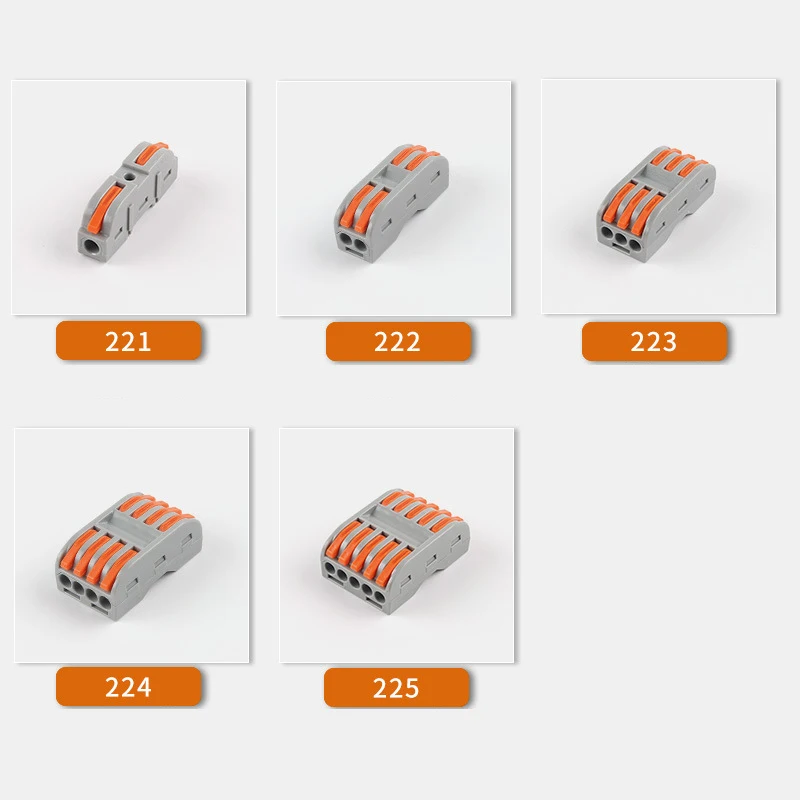 Wire Connectors 222 Terminal Block Conductor Push-In Mini Terminal Block Cable Splitter Led Light Conector