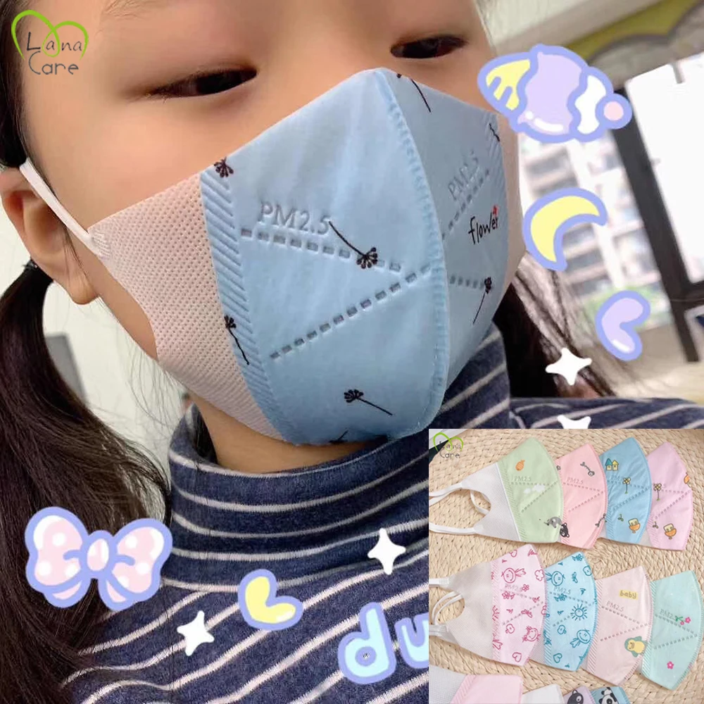 

10PCS Childern Mask For 3-12 years PM2.5 Kids Disposable Mask Kids Face Mask Exhaust Dust Colorful Graphic Nonwoven mask