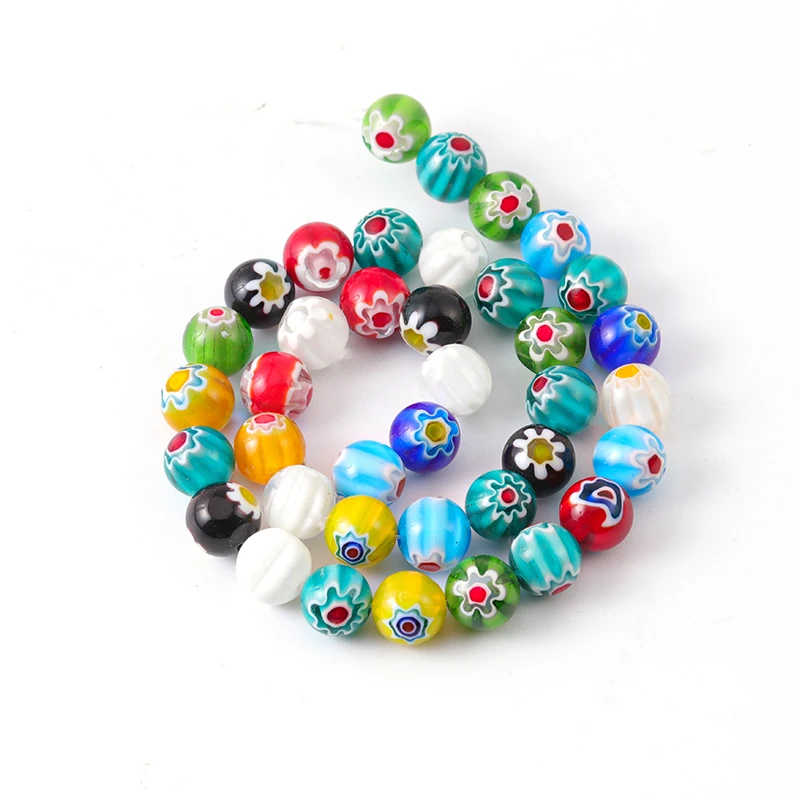 4 6 8 10 12mm Multicolor Murano Lampwork Beads For Jewelry Making Loose Spacer Beads Murano Glass Beads DIY Bracelet Wholesale