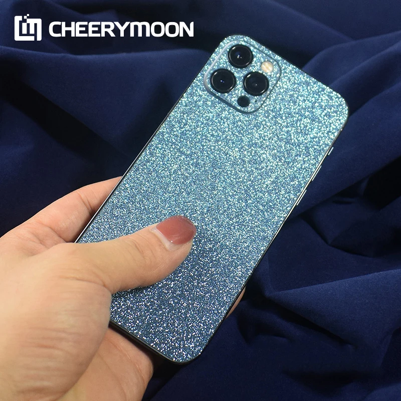 Dropshipping Glitter Bling Rear Stickers Skin For iPhone 13 12 11 Pro Max mini XR SE2 XS 7 8 SE 5s 6s 6 Plus Protector Back Film