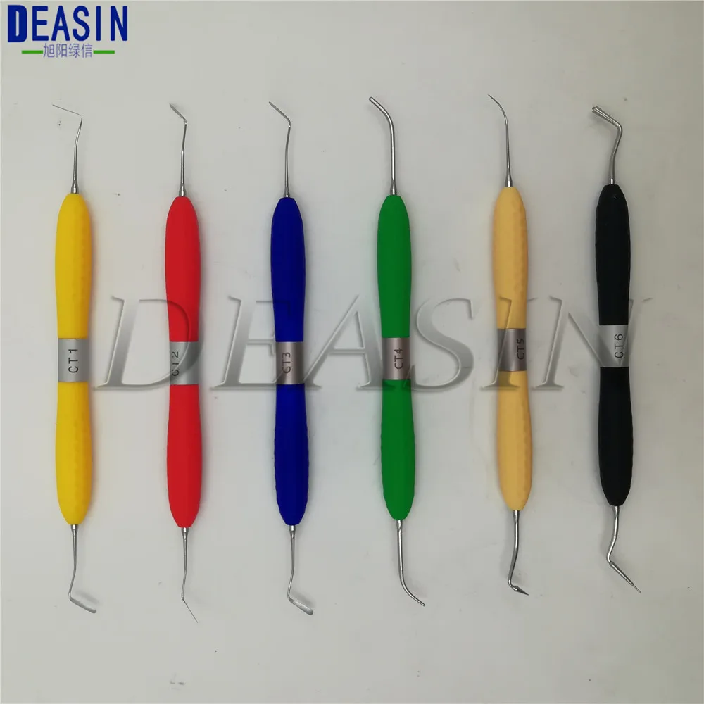 

High-quality 6pc/set CT1~6 Dental Resin Filler Aesthetic Restoration Kit Resin Knife Plastic Dresser with Silicone Handle