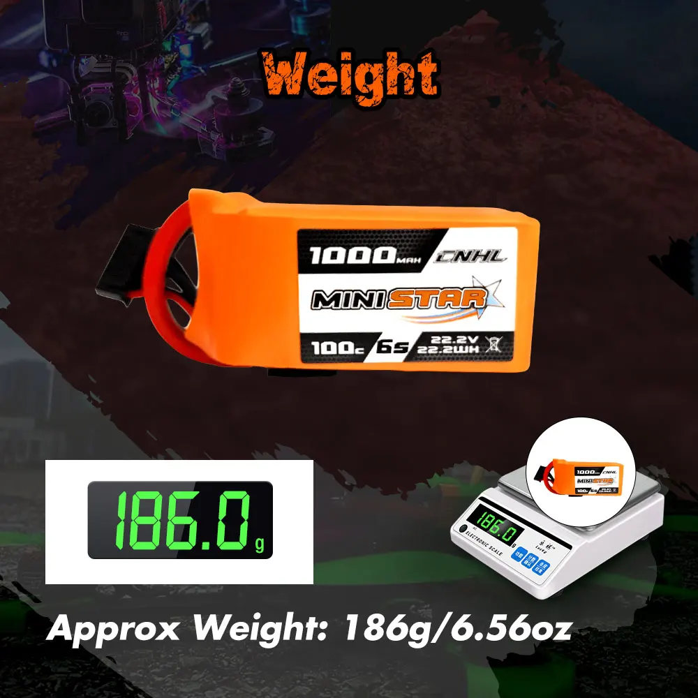 2PCS CNHL Lipo 6S 배터리 22.2V 1000mAh 100C 미니스타 시리즈 XT60 미니 쿼드 RC FPV 드론 Quadcopter 헬리콥터 비행기