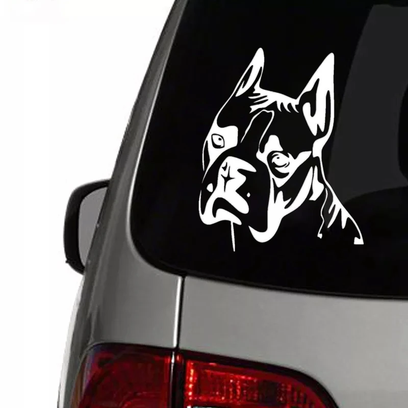30374# Cute boxer dog car sticker vinyl decal waterproof stickers on car truck bumper rear window vinyl die cut no bg