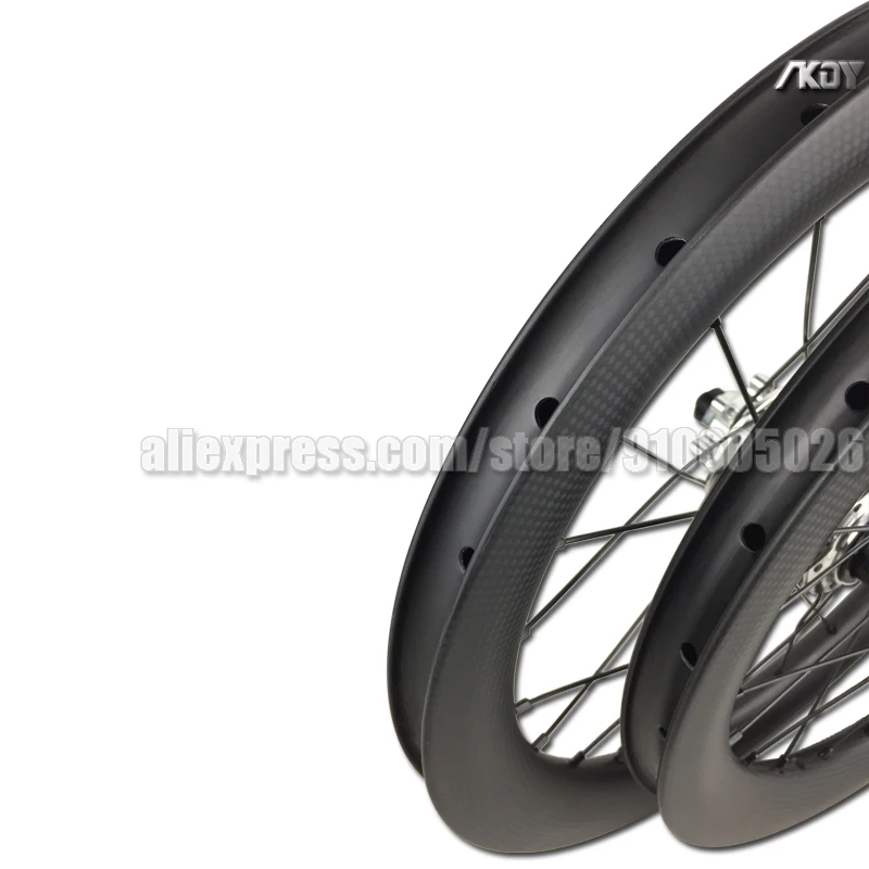 Carbon Fiber 18 Inch Wheel Set 25mm Clincher Carbon Wheels 18 355 Disc Brake 8/9/10/11 Speed 18\