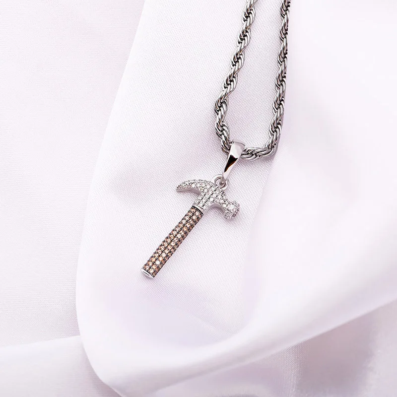 S925 فضة كامل تشيكوسلوفاكيا حجر معبد بلينغ الجليد خارج المطرقة المعلقات القلائد للنساء سحر المجوهرات قطرة الشحن