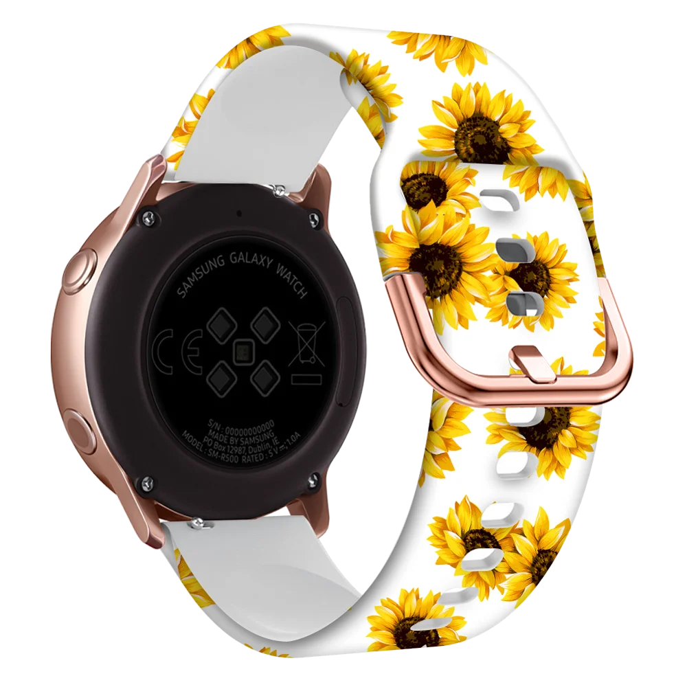 Correa de silicona de 20mm para Samsung Galaxy Watch, pulsera de 42mm Active 2 Watch 3 41mm Gear S2, Amazfit bip