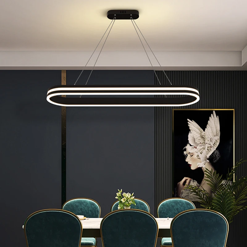 

Indoor Pendant Lamps Black/Gold Modern LED Light Fashion Simple Home Decoration For Living Room Bedroom Kitchen Dining Table