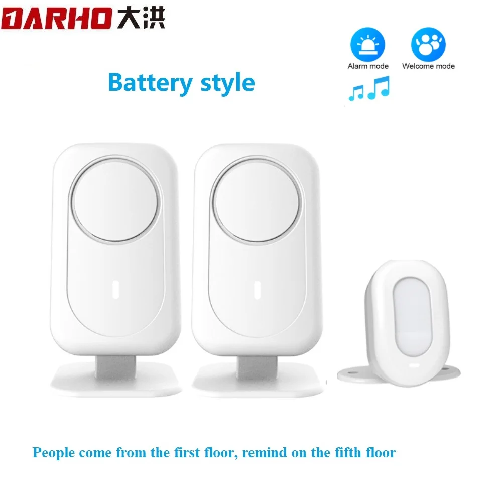 Darho 5 Languages Welcome Device Alert Shop Store Wireless Infrared IR Motion Sensor Door Bell Entry Doorbell Anti-theft Alarm