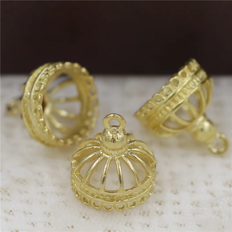20pcs Brass Casted Filigree Bell Shape Beads Tassels End Cap Charms Pendants Quality Findings for DIY Jewelry Accessories