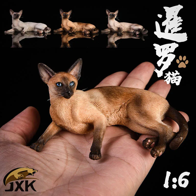 1/6 Scale Jxk016 Siamese Cat Sitting Simulation Model Accessory Pet Cat Animal For 12'' Action Figure As Gift Toy Souvenir