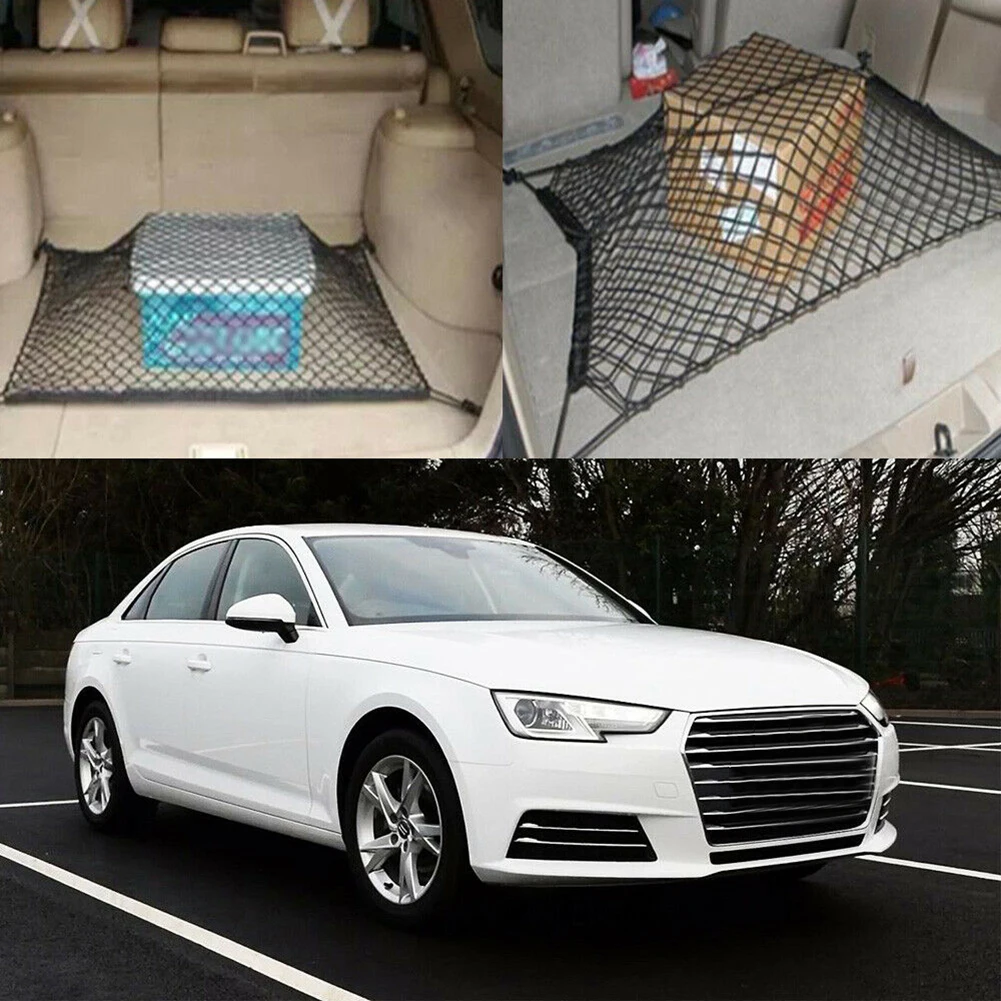 100x70 Cm Car Trunk Interior Rear Cargo Organizer Storage Elastic Mesh Bag Luggage Nylon Cargo Storage Stretchy Net