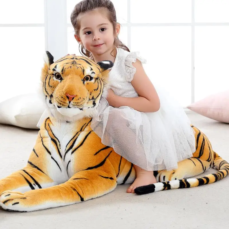 

large 85cm yellow tiger prone tiger plush toy artificial tiger soft doll birthday gift Xmas gift b2755