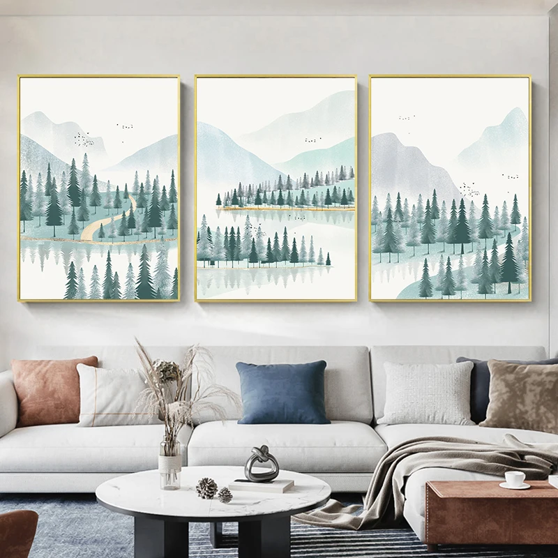 

GATYZTORY 3pc/Set DIY Painting By Numbers Forest Landscape Paint By Numbers For Adults Nordic Style Home Wall Art Picture Art