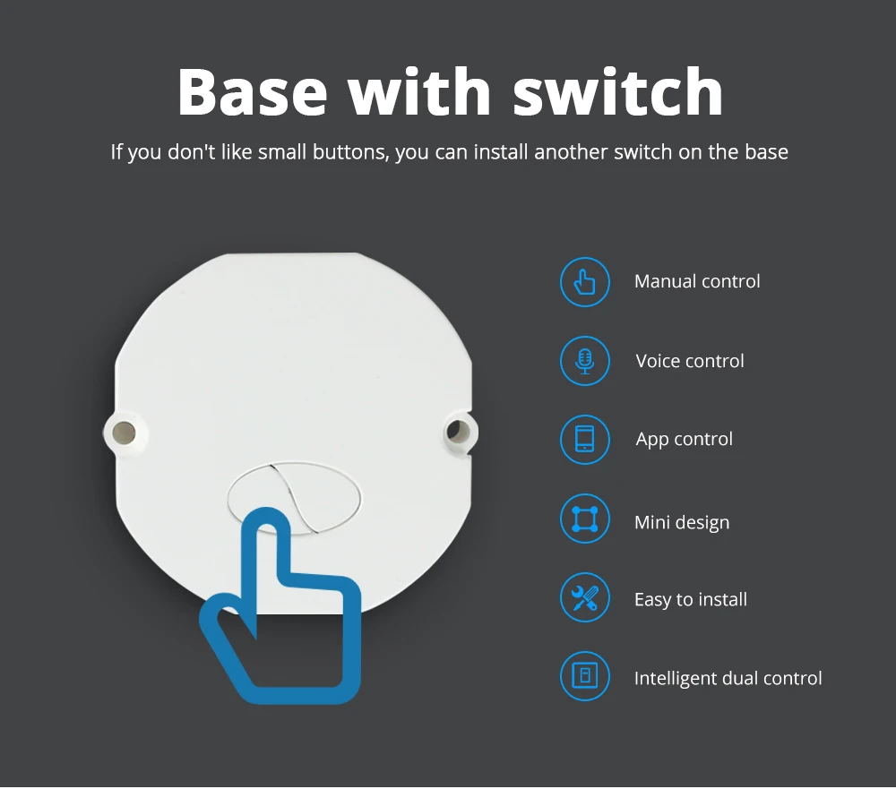 Zemismart Zigbee Switch SmartThings Tuya Zigbee telecomando modulo in linea Mini interruttore 2 bande 2 vie