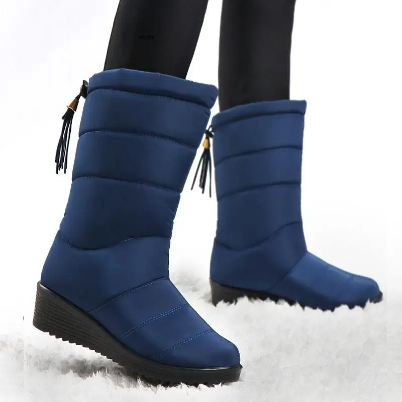 Winter Boots Women Mid-Calf Waterproof Snow Boots Warm Fur Female Boots Winter Shoes Woman Footwear Chaussures