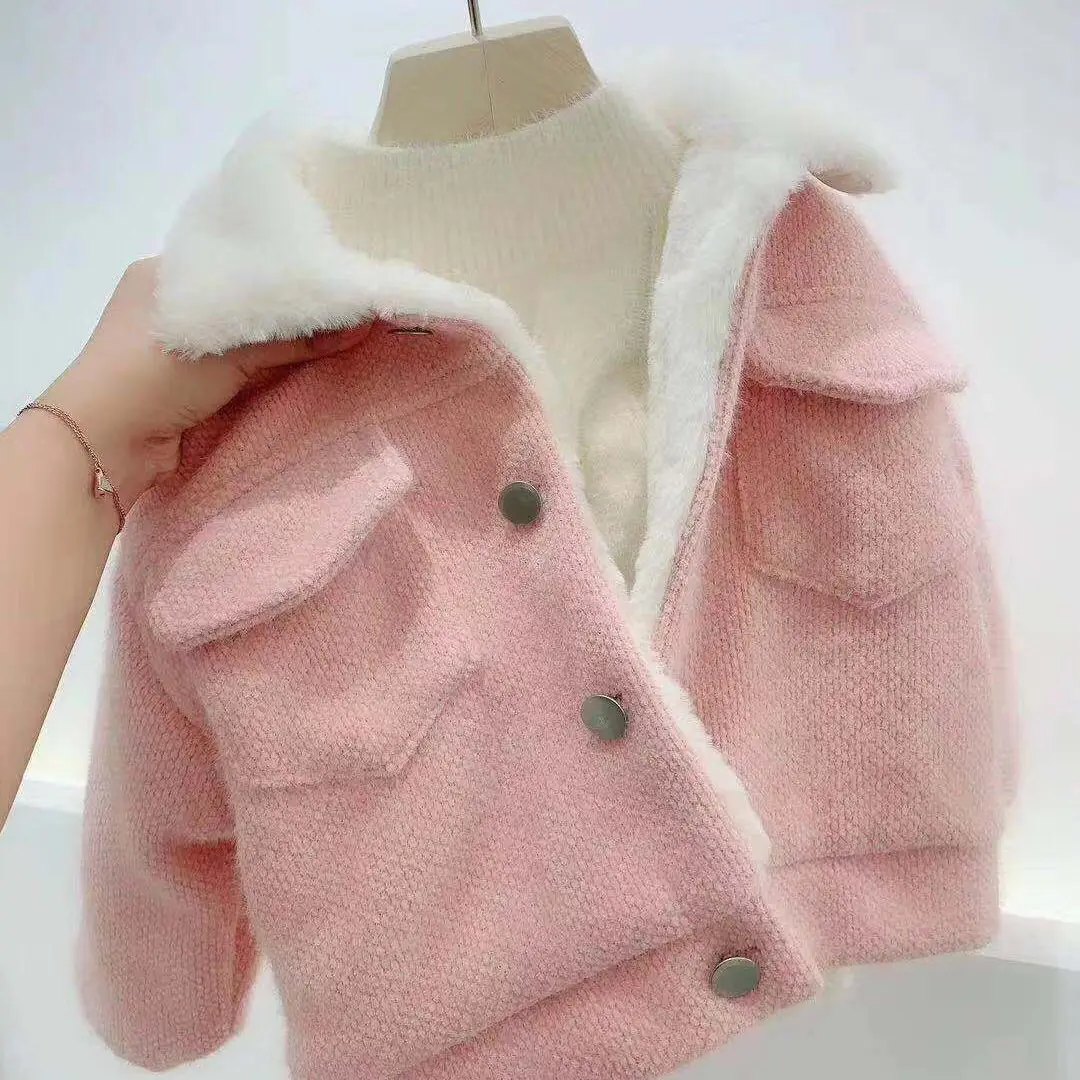 2024 new Baby Girl Boy winter Spring Autumn Plush Coats Jackets Fashion cotton down Kids Children Overwear Clothes