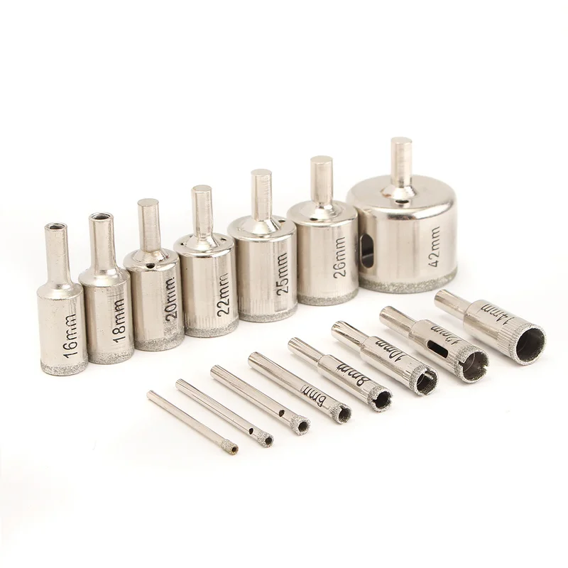 XNEMON 15Pcs 3-42mm Diamant Boor Set Gatenzaag voor Glas Hout Mentale 3 4 5 6 8 10 12 14 16 18 20 22 25 26 42mm