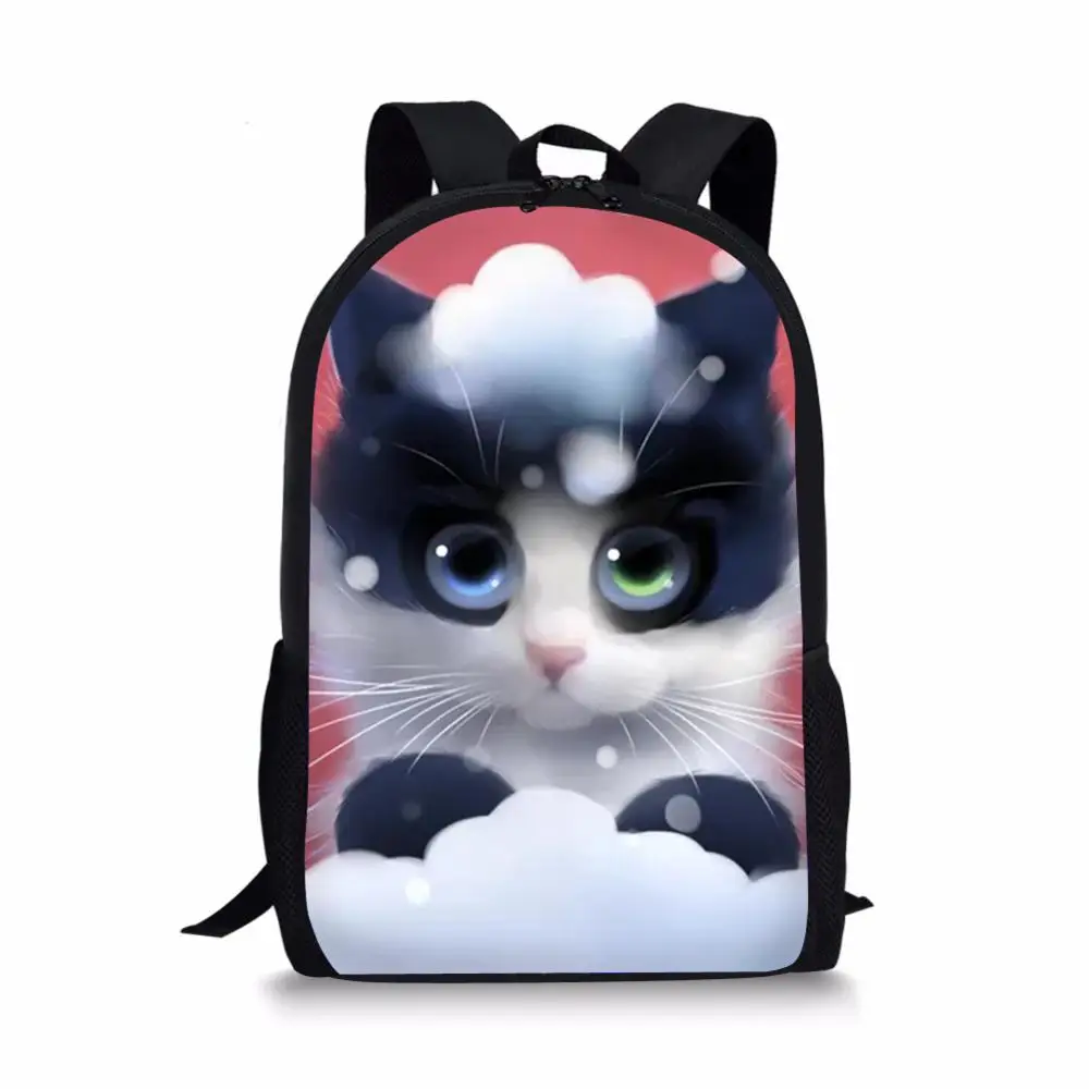 Fashion Children's School Backpack Fantasy Cats Pattern Kids School Book Bags Cartoon Animal Painting Travel Backpack