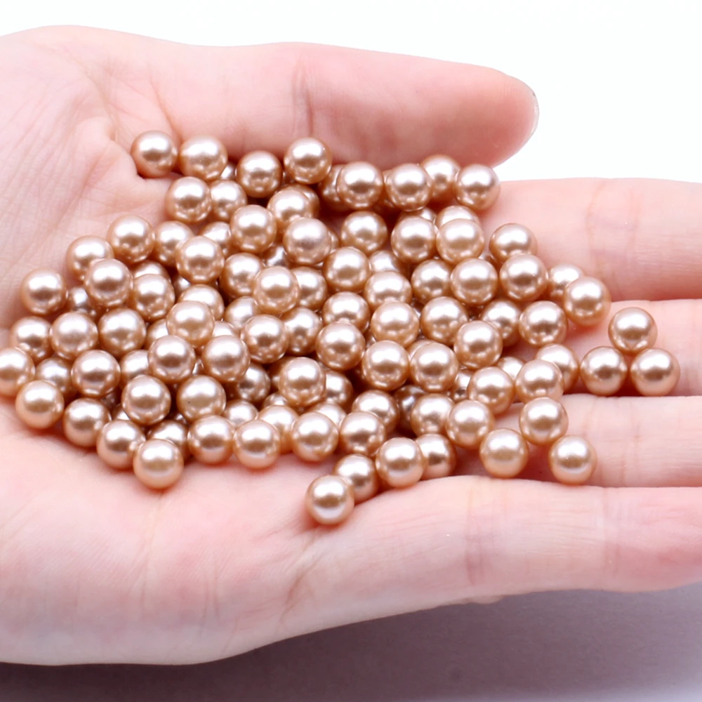 Small Pack 5mm 100pcs Multiple Colors No Hole Round Pearls Imitation Pearls Dresses DIY Jewelry Nail Art Decorations