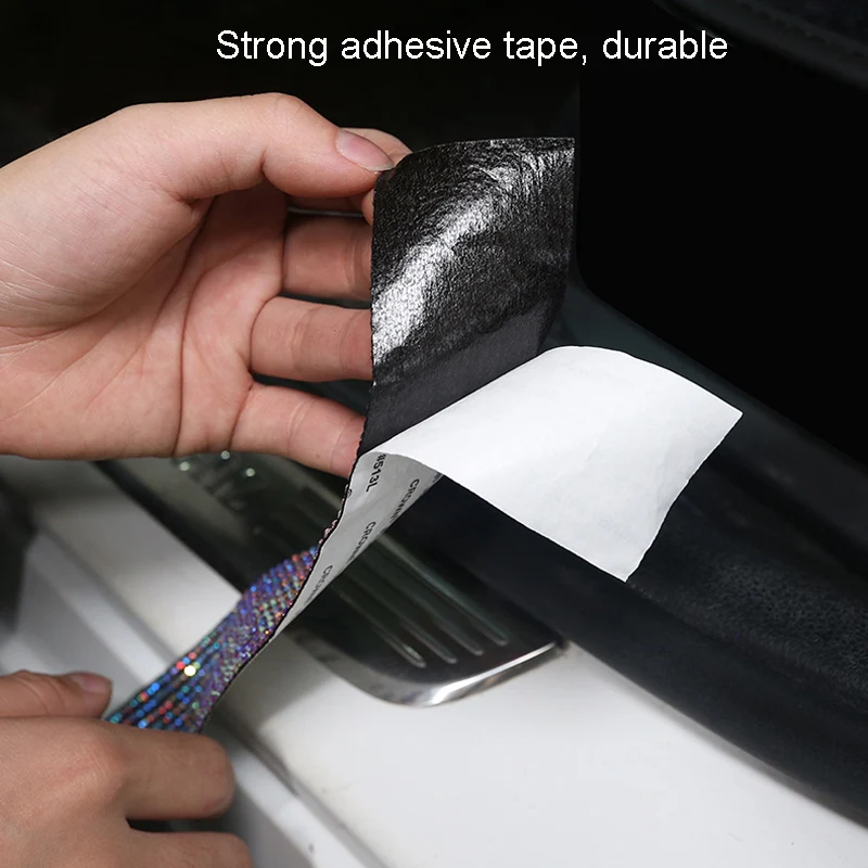 5x45cm Car Door Protector Diamond Rhinestone Stickers Strip Car Anti-Collision Tape Door Edge Sticker DIY Car Accessories