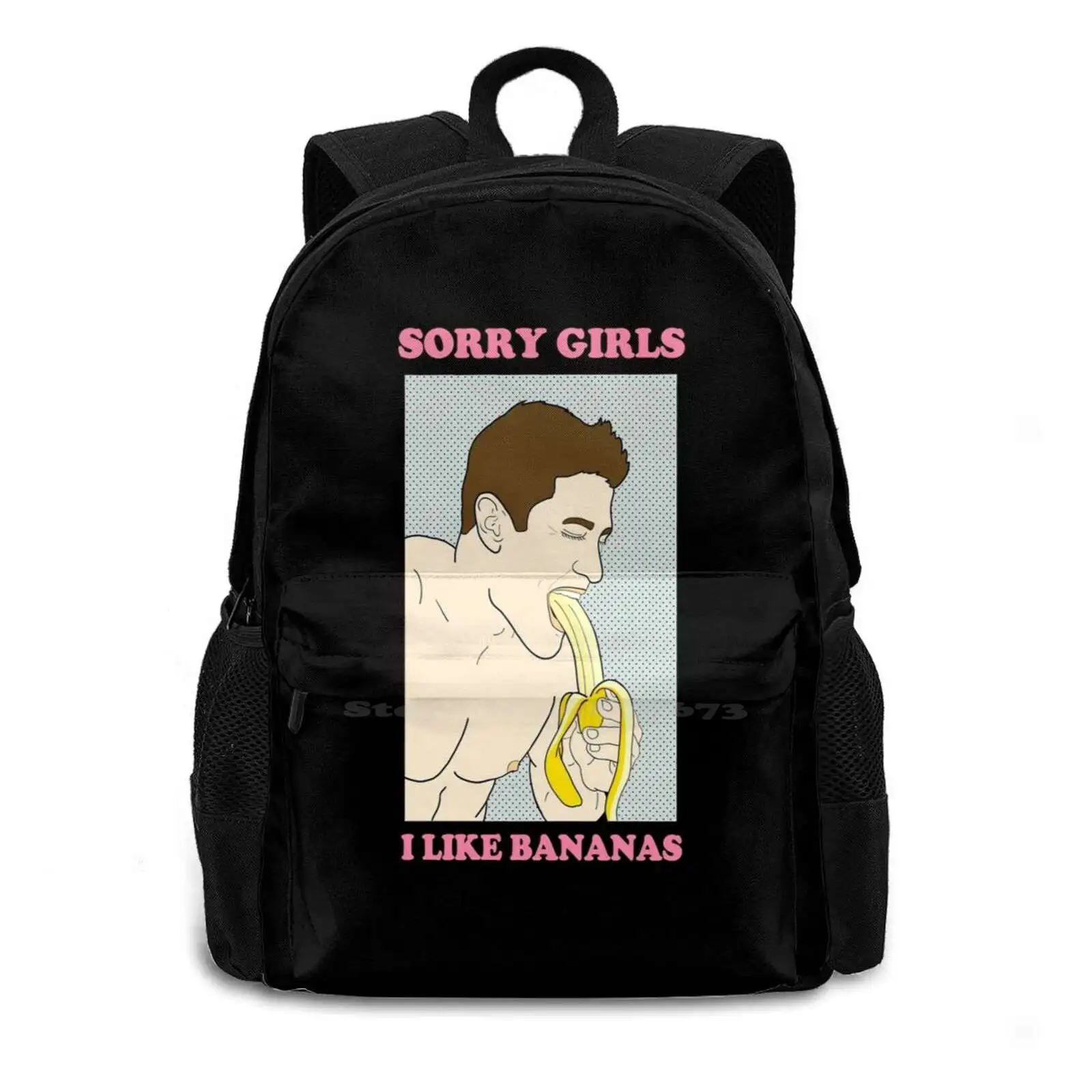 Sorry Girls , I Like Bananas Teen College Student Backpack Pattern Design Bags Xxx Sorry Girls Ladies Womens Bananas Dick Cock