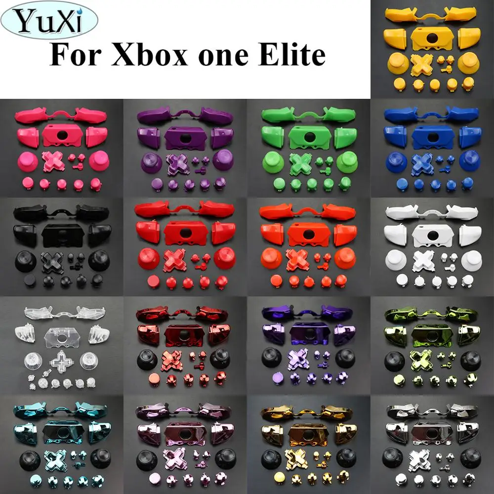 

YuXi Plastic Chrome Bumper Triggers Buttons Replacement Full Set D-pad LB RB LT RT Buttons For Xbox one Elite Controller