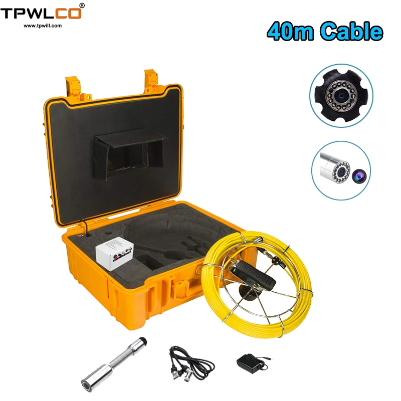 

7inch Color LCD Screen Industrial Sewer Pipe Inspection System 23mm Waterproof Endoscope Camera 40m Cable With DVR Recorder